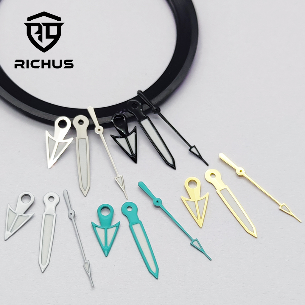 RICHUS NH35 Watch Hands Silver Watch Hands Green Luminous Fit NH34 NH35 NH36 Movement