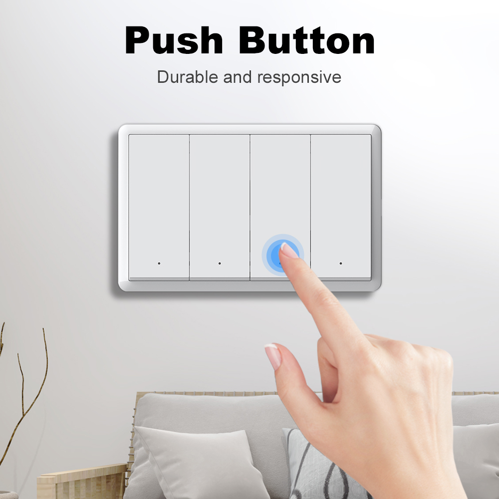 Tuya Smart zigbee Switch No Neutral Wire Required No Capacitor Wall Button Light Switches Work With Alexa Home