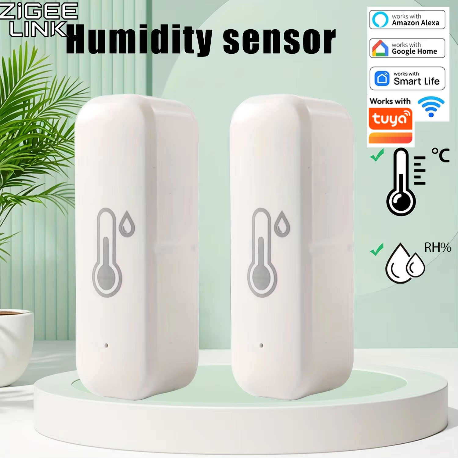 ZigBee 3.0 Temperature Humidity Sensor Smart Home Real-Time Indoor Monitor Support Tuya App Smart Life Alexa Home Assistant