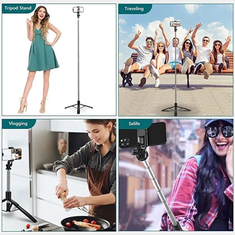 Selfie Stick 5 Fit Phone Tripod Bluetooth Remote Extendable Monopod