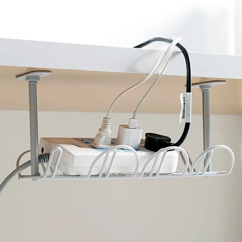 Wire Hider Strip Cord Holder Wire Organizer Cable Raceway 40cm/15.75inch Under Desk Cable Management Tray PVC Power