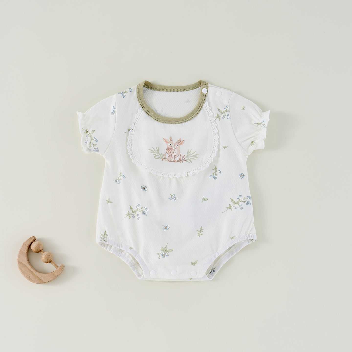 Newborn Baby Summer Class a Short-Sleeved Bodysuit for Male and Female Babies, Cute Princess Infant Ultra-Thin Two-Piece Set