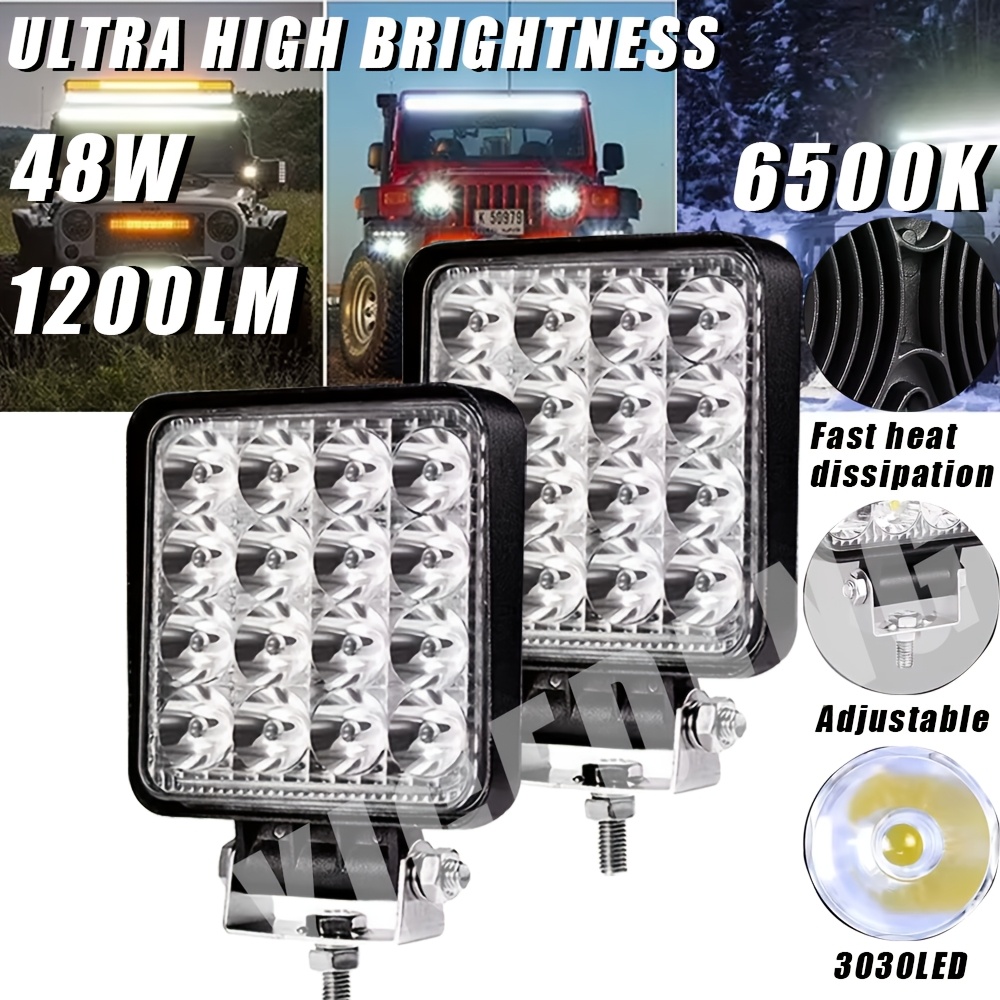 4pcs Car Mini LED Light Bar 66W LED Work Light Off Road Spotlight for Jeep Truck 4X4 Car SUV ATV Barra LED Headlights 12V 24V