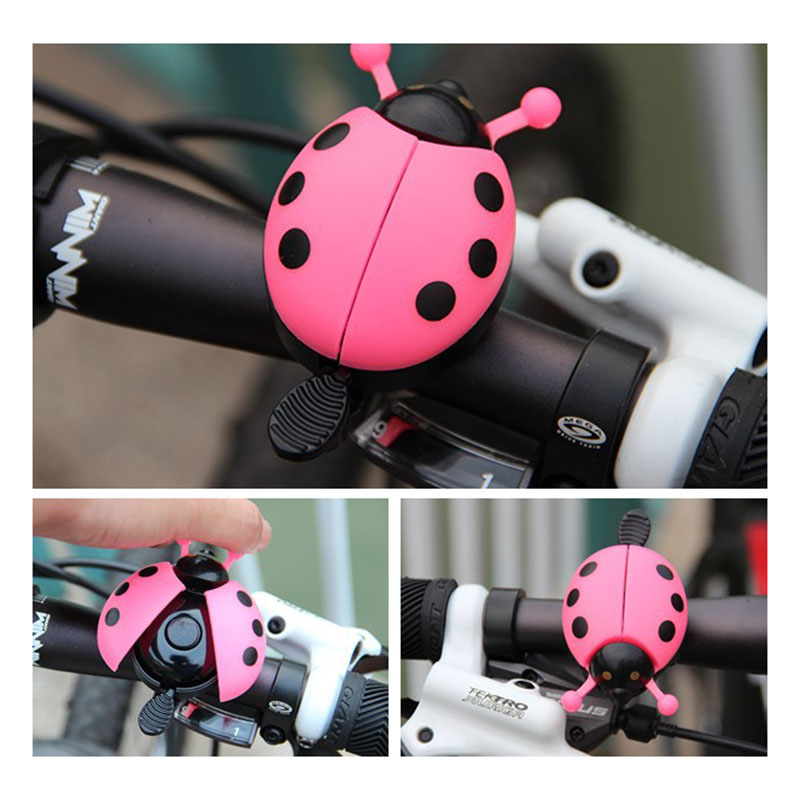1PC Cartoon Beetle Ladybug Mini Bicycle Bell for Kids Lovely Girls Cycling Alarm Bike Accessories Small Bell