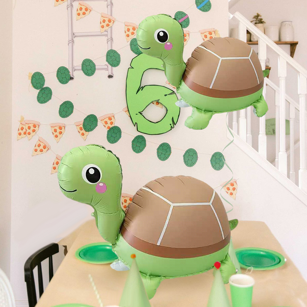 1pc standing cute turtle balloon, contains animal-shaped PE balloons, suitable for birthday parties, animal theme parties