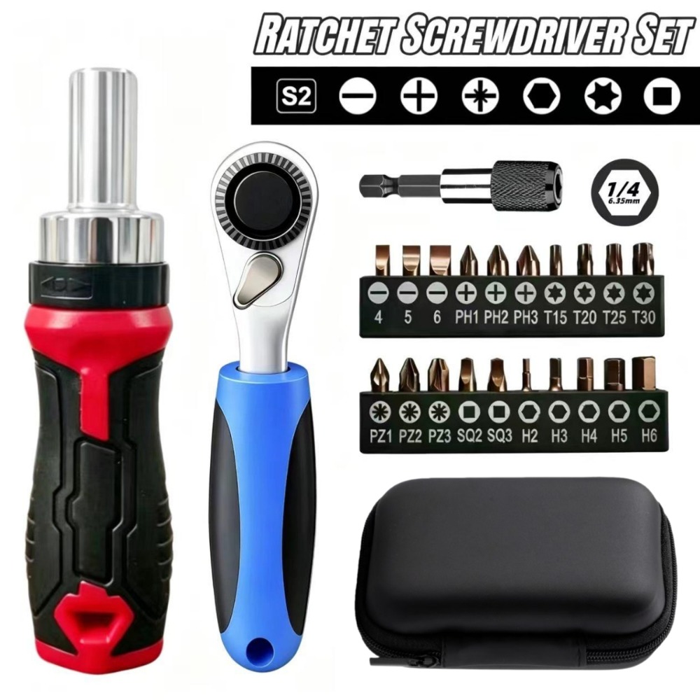 NEW Mini Ratchet Screwdriver Set Compact and Portable Ratchet Screwdriver for Bicycle/Home Appliance/DIY Etc Repair Tool Kit