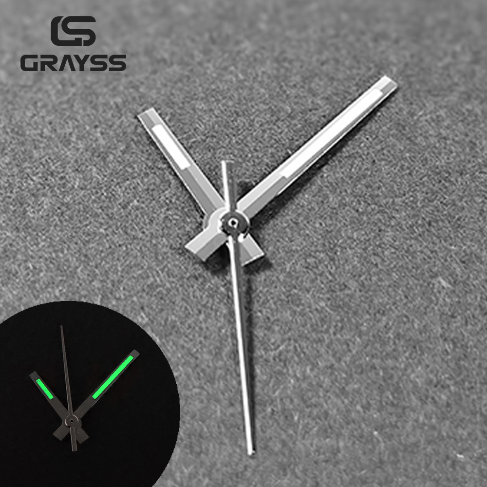 High-quality DJ Hands Super Lume Watch Hands for NH35 NH36 NH38 NH70 NH71 NH72 4R35 4RS6 Silver Watch Accessories DIY