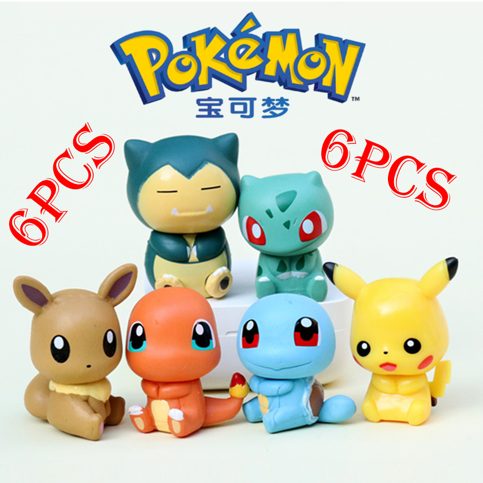 Anime Pokemon Pikachu Figures 6/8pcs Model Collection 2-5CM Pokémon Figure Toy Dolls Kawaii Toys Ornament