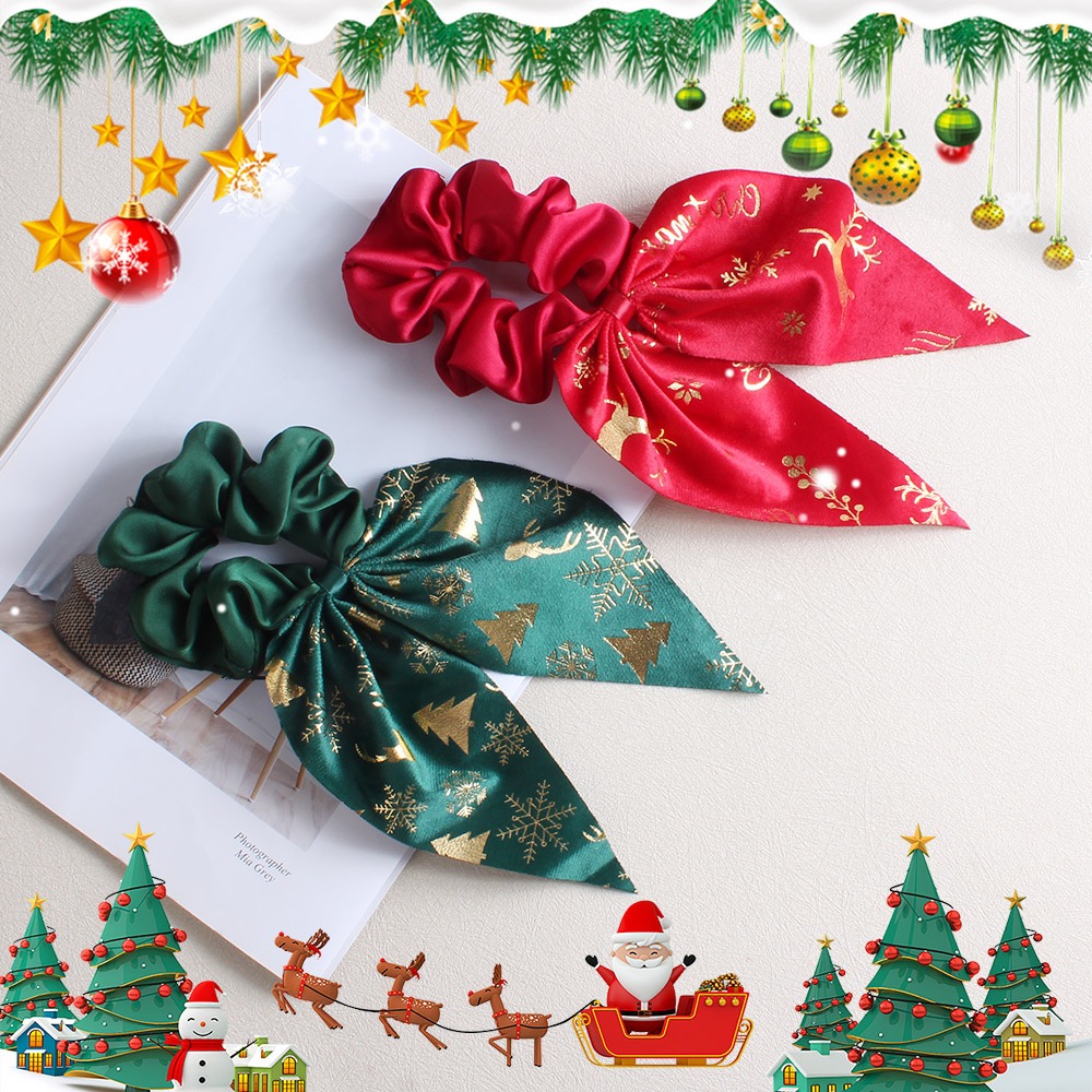 Elegant Bow Cute Headband Women Holiday Ribbon Elastic Ponytail Hair Tie Girls Friendship Hairwear Accessories