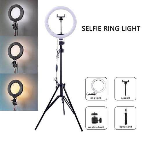 26cm Degree Rotate Mini Smartphone Tripod With Selfie Lamp