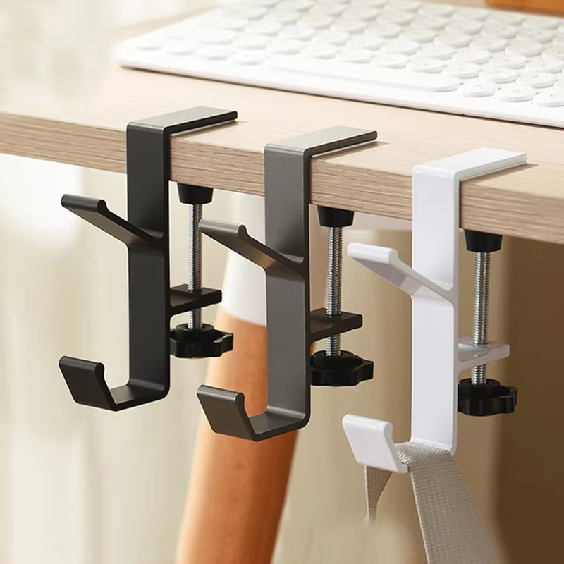 Adjustable Cute Rabbit Desk Bag Hook Table Side Hanging Hook Storage Hooks Headphone Backpack Desk Hanger Punch-free