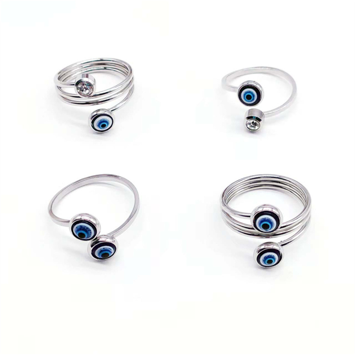 Lucky Turkish Evil Blue Eyes Rings For Women Stainless Steel Zircon Demon Eye Opening Finger Ring Friendship Couple Jewelry dr. eyemo pen gpt