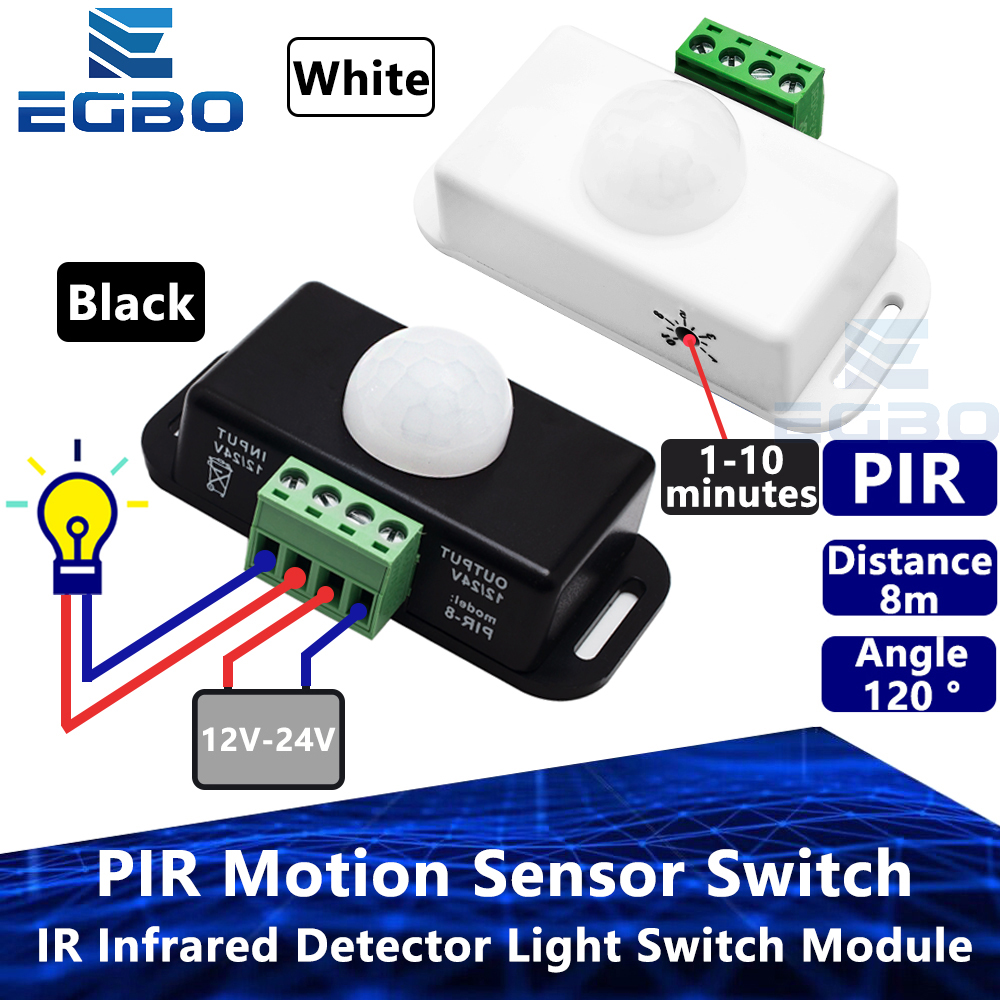 12V 24V DC PIR Motion Detector Infrared Human Body Induction Switch Smart Auto Sensor Module for Outdoor Indoor Lighting Lamp