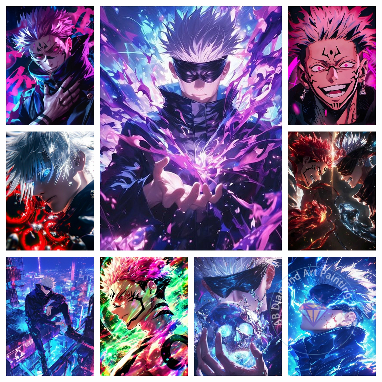 Jujutsu Kaisen Satoru Gojo Anime Diamond Painting Kit 5D DIY Diamond Embroidery Cross Stitch Handmade Art Crafts Home Decor