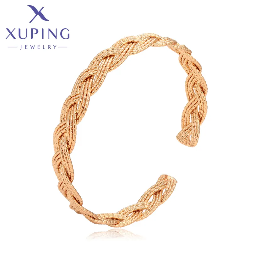 Xuping Jewelry Hot High Fashion 57MM Light Gold Color Bangle for Women Exquisite Birthday Party X000713545