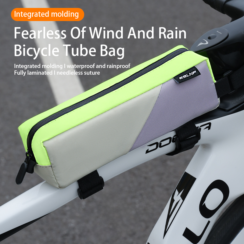 ESLNF Road Bike Top Tube Cycling Bag Color Matching Waterproof Mountain Road Bike Front Beam Bag 300D PVC Bicycle Outdoor Bag
