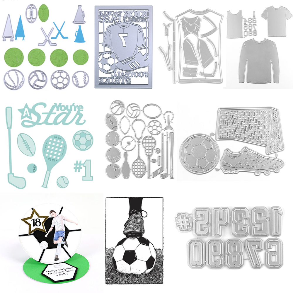 Football Collection Metal Cutting Dies Sport Jersey Die cut For DIY Scrarpbooking Paper Cards Making New 2024 Arrival