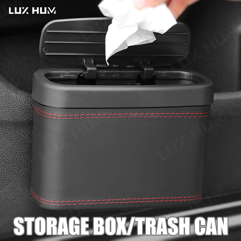 Car Door Storage Box Trash Bin with Lid Universal Car Side Door Storage Organizer Waterproof Leak-proof Auto Garbage Container