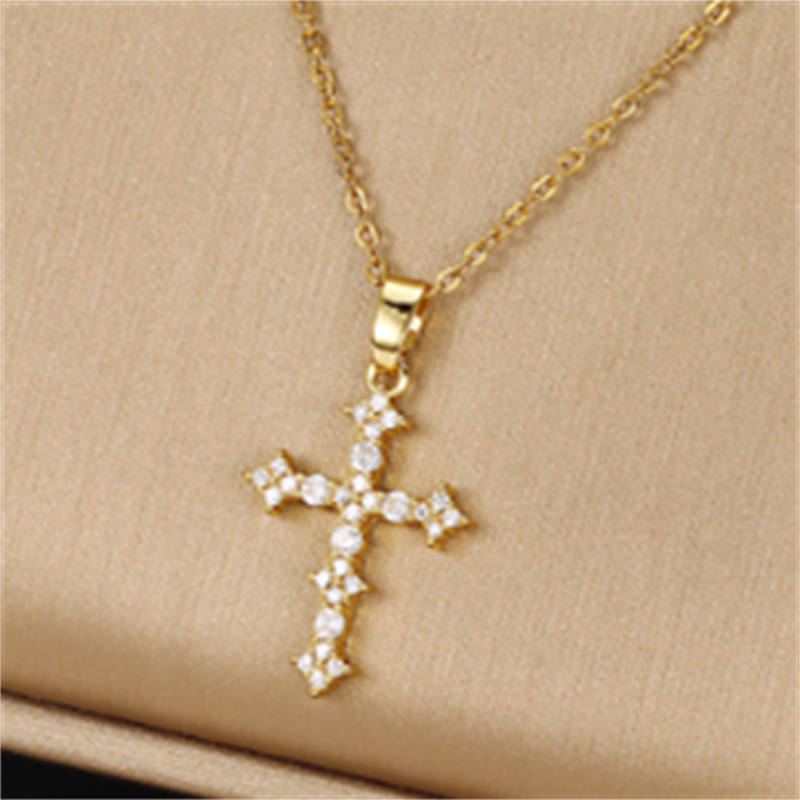 Big Round Full Stone Pendant White Zircon Necklaces for Women Vintage Gold Color Chain Necklace Wedding Jewelry Valentines s