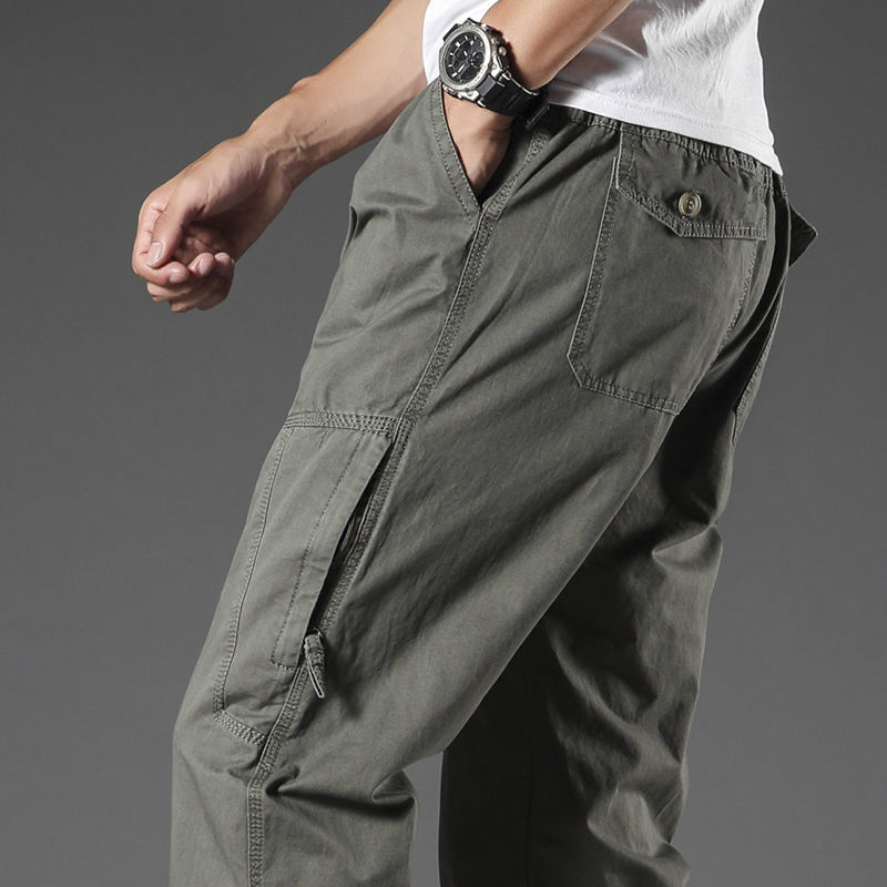2026 New Men's Cargo Pants Casual Loose Cotton Tacitcal Workwear Pants Men Spring Autumn Outdoor Camping Hiking Work Trousers