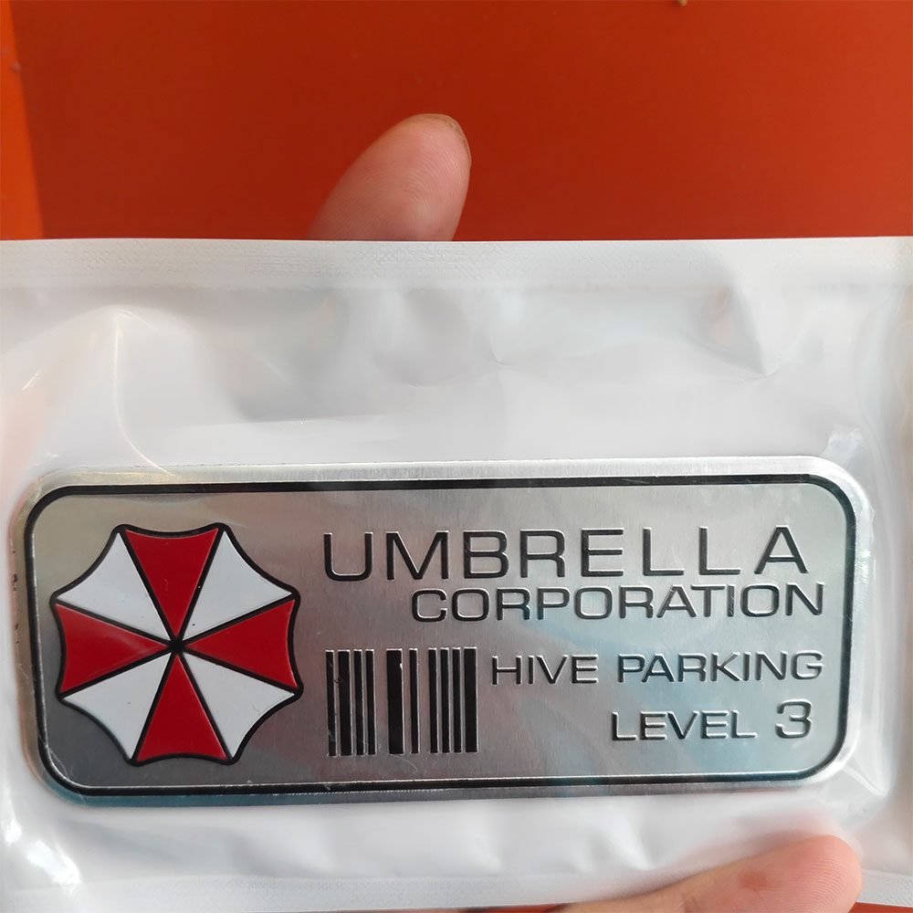 Aluminum Alloy Car Sticker Umbrella Residents Honeycomb Parking Level 3 Motorcycle Auto Decor Metal Sticker Car Motorbike Decal
