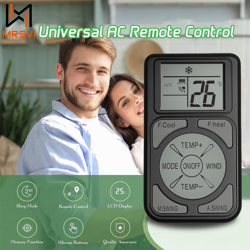 MRSVI Mini Universal A/C Remote Control Q58 LCD Controller for Air Conditioner Low Power Consumption Portable Remote Controller