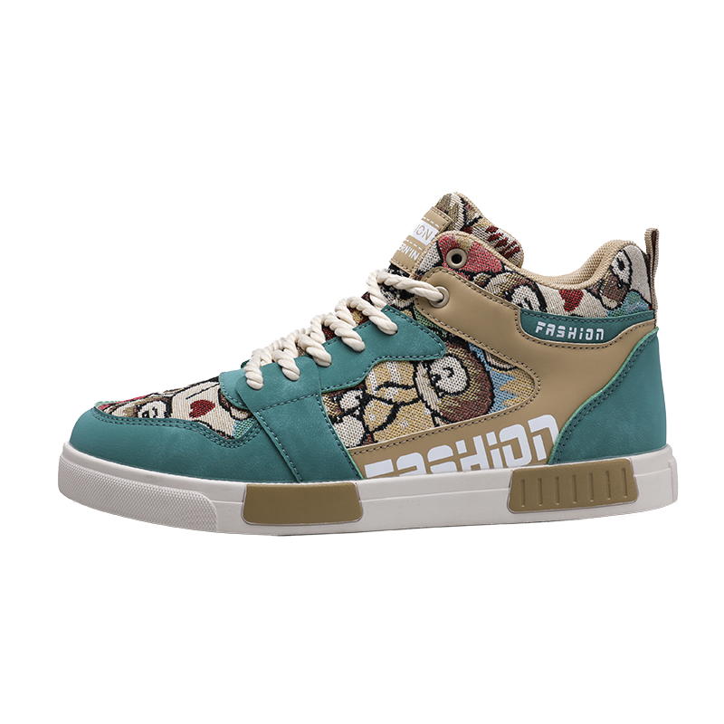 New four seasons high top board shoes 39-47 large size men's leisure sports student shoes walking running vulcanized shoes 2025