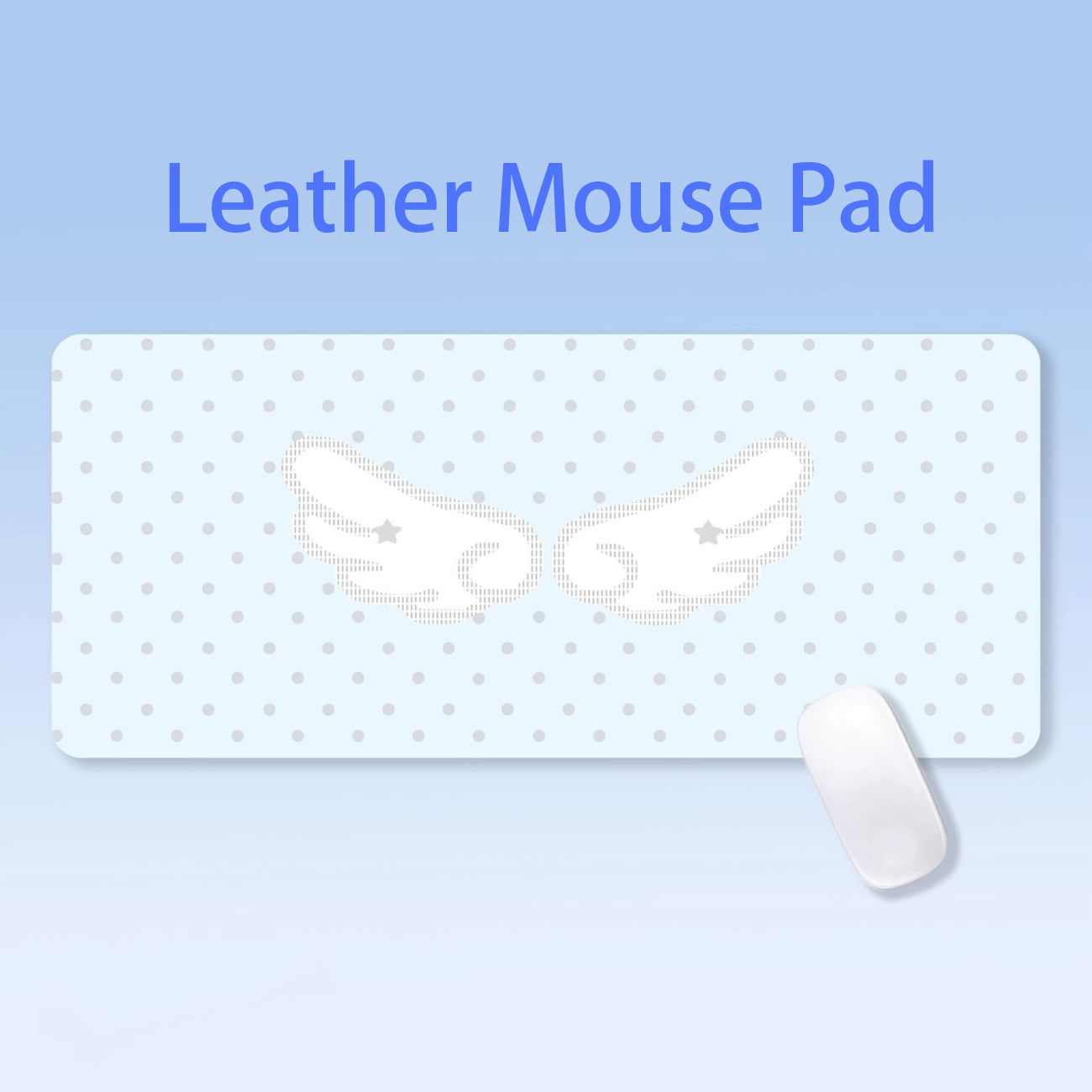 Sweet Anime Girl Wave Point Angel Wings Star XXL Leather Mouse Pad E-sports Game Keyboard Student Dormitory Desktop Decoration