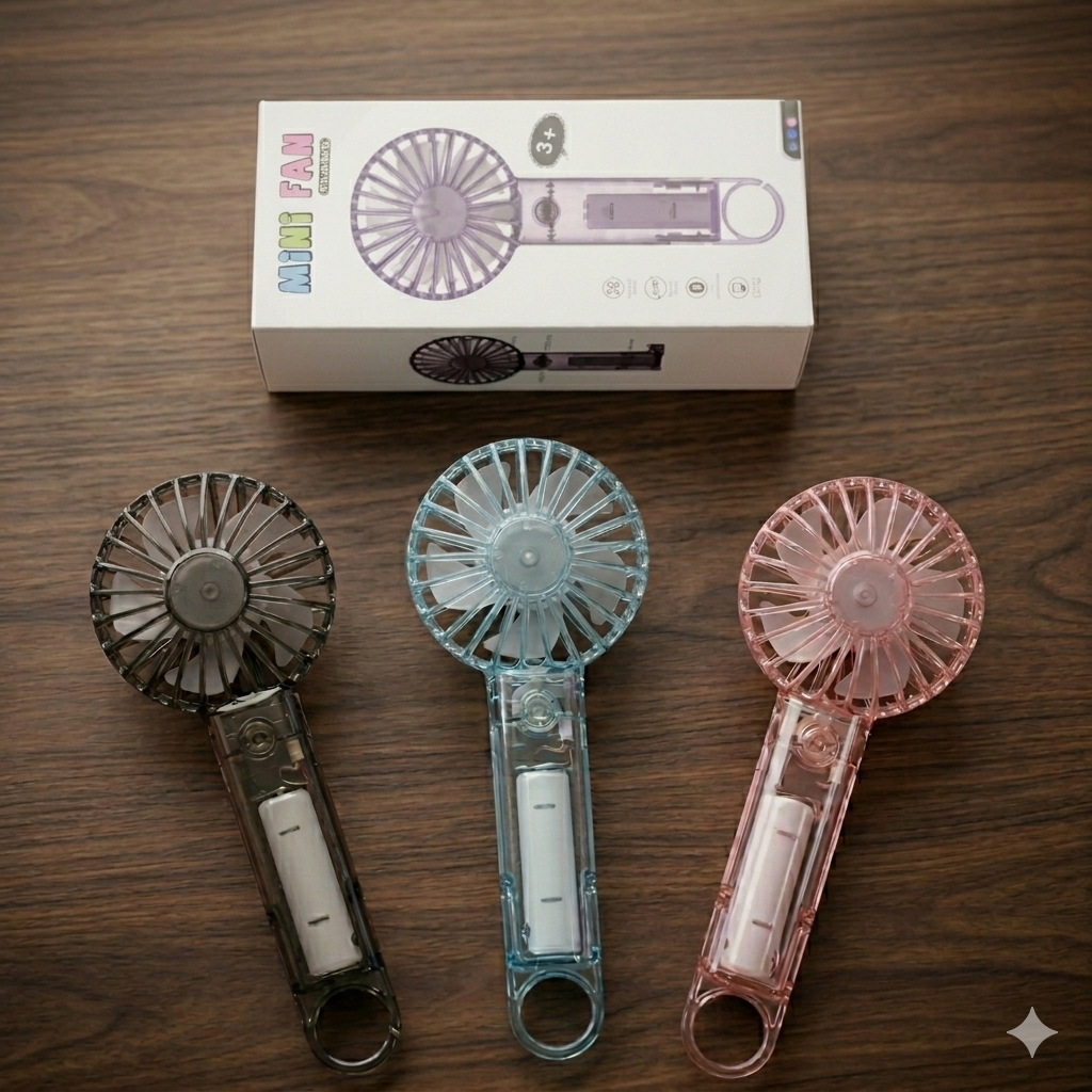 ​Visible Body Transparent Mini Handheld Fan - Rechargeable Pocket Fan