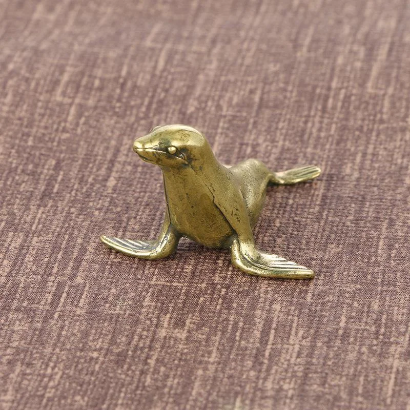 New Vintage Funny Brass Seal Ornaments Creative Home Crafts Collection Office Desk Antique Small Sculptures Home Decor