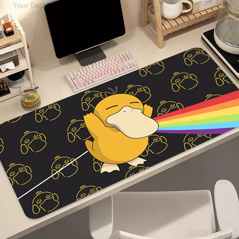 Natural Mouse Pad Pokemon Psyduck Notebook Games MousePad HD Print Keyboard Pad XXL Mousepad Mouse Mat Gaming Desk Mat