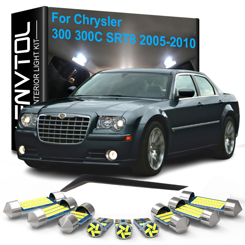 14pcs Car LED Interior Lights Canbus For Chrysler 300 300C SRT8 2005 2006 2007 2008 2009 2010 Dome Trunk Door License Plate Lamp