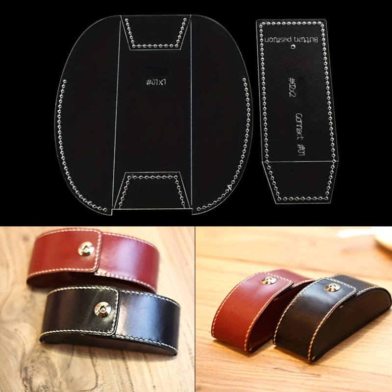 2 Pcs/Set Acrylic Template DIY Sun Glasses Storage Bag Leather Mold Handmade Leather Supplies Durable Acrylic Stencil