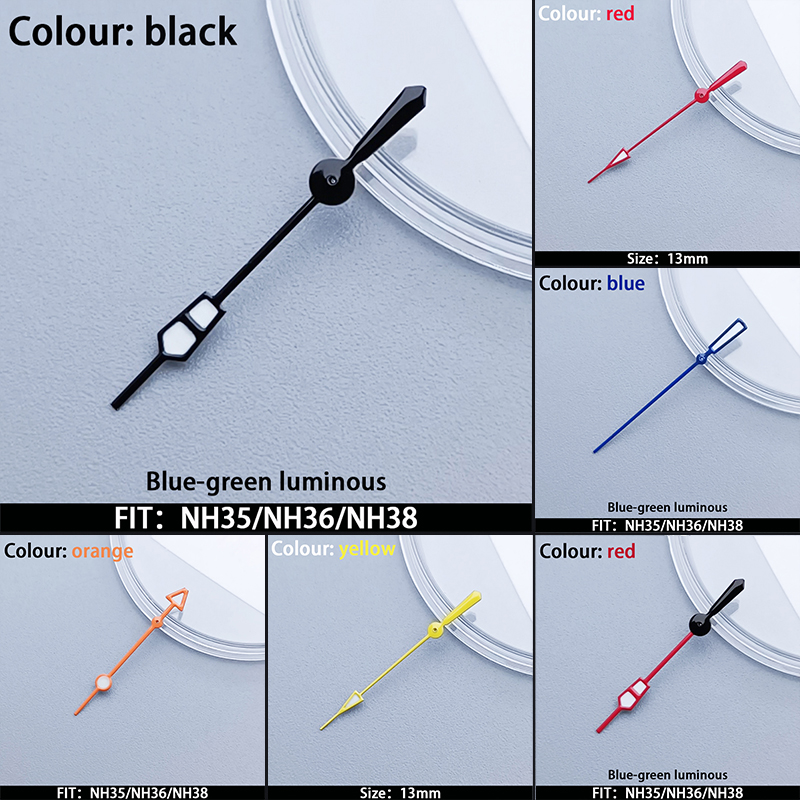 High Quality NH35 NH36 NH38 NH70 NH72 Silver Blue Gold Black Green Second Hands With Green Luminous