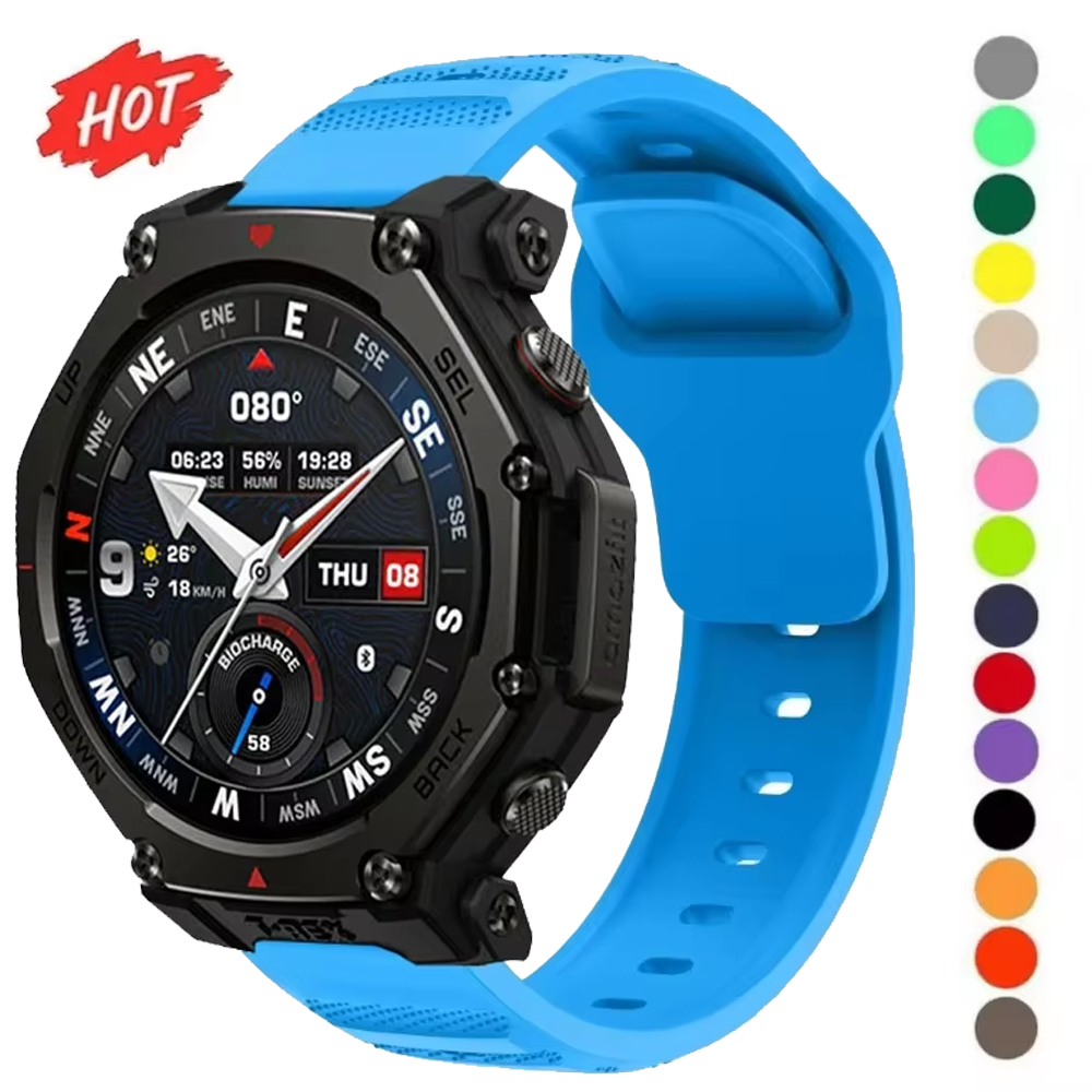 22mm 20mm Sports Soft Silicone Strap For T-Rex3 Pro 48-44mm/Bip 6-5 Comfortable Band Balance 2-1/Active 2 Correa