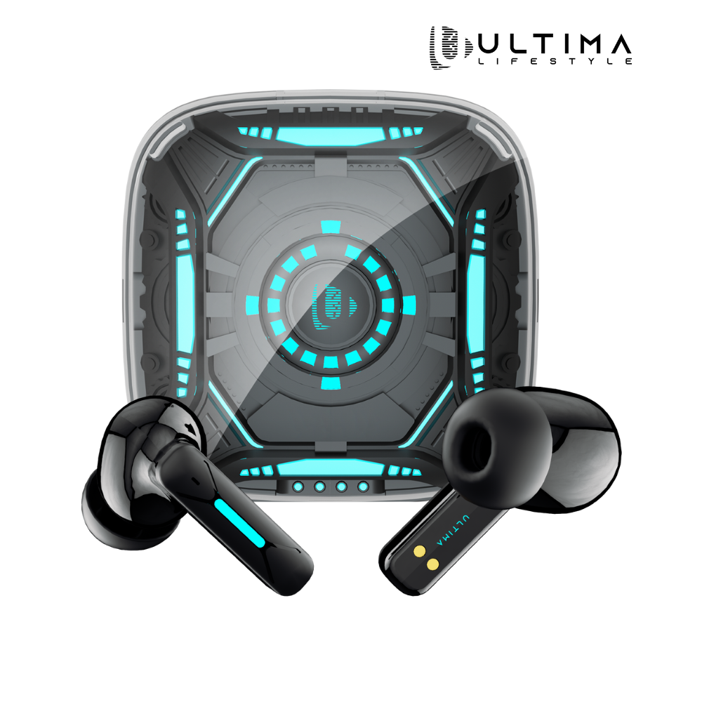 Ultima Blaze Gaming Earbuds with ANC | 42 Hours Playtime | 4 Mics with ENC | 15 Meters Range | Dual Tone with Blazing LEDs | Rampage Mode (40 MS) | IPX4 Rated | 5C BOOST Charging Wireless Earbuds