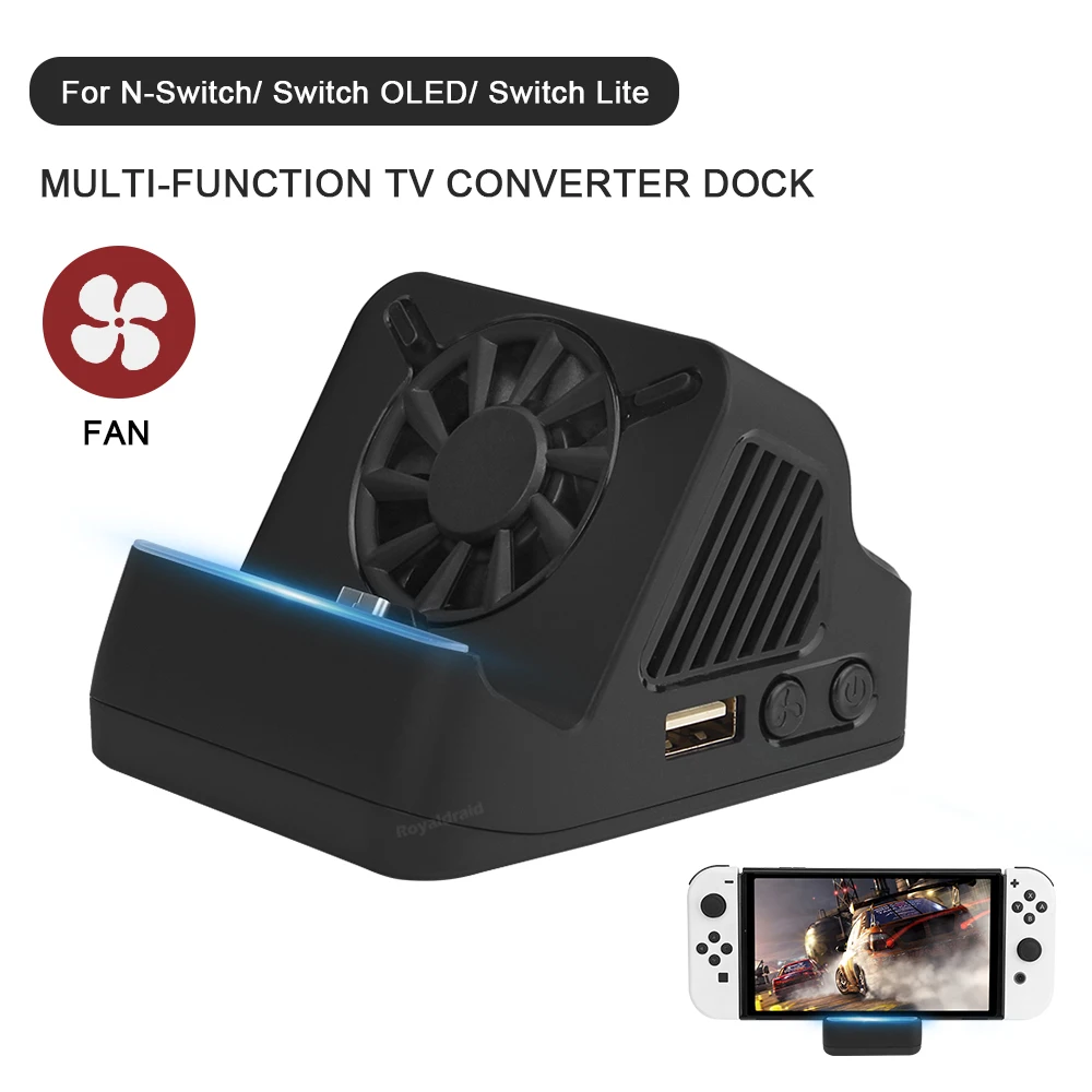 Switch Portable Multifunction TV Projector Charging Dock+Cooling Fan USB 3.0 Port Switch Console Accessories