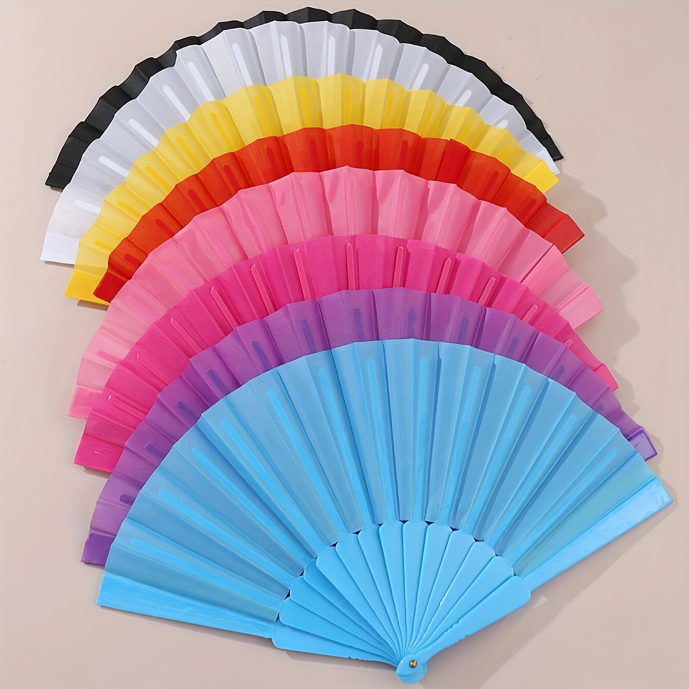 Perfect Solid Color Folding Fan - Elegant Design, Portable & Stylish for Parties, Weddings, Birthdays, Home Decor, Giving,