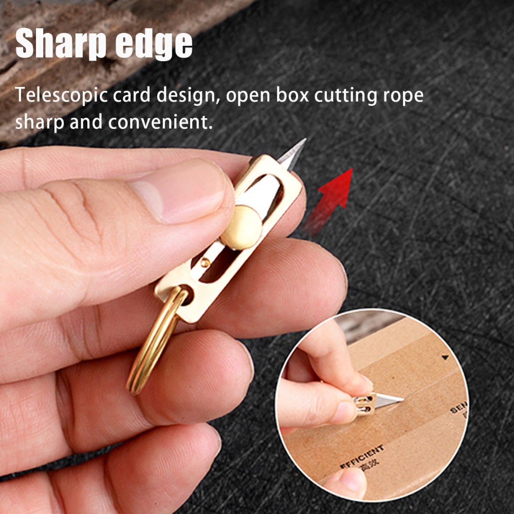 Ultra Small Titanium Utility e, EDC Tiny e B/Package Opener with Stainless Steel Blade,Ultra Lightweight and Quality