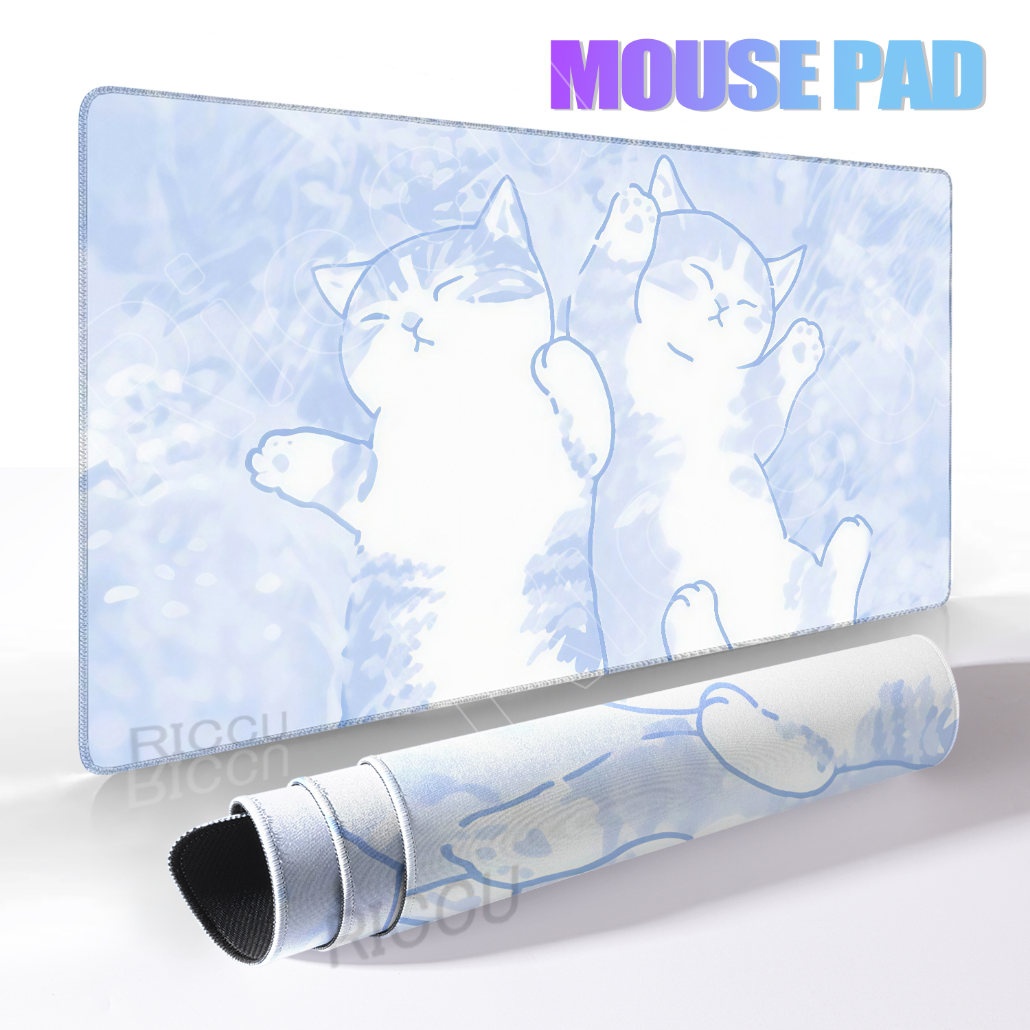 Minimalist Mouse Pads Blue Cat Cute Design Gaming Mousemat Large Mousepad Gamer Mat Company Desk Pads Design For Rug