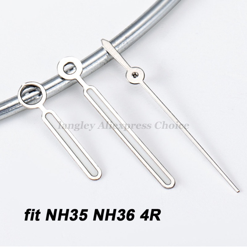Watch Hands Silver Bright Green Luminous Needles Suitable For Nh35 Nh36 4R Movement ModS Index for Seiko Watch Replacement Part