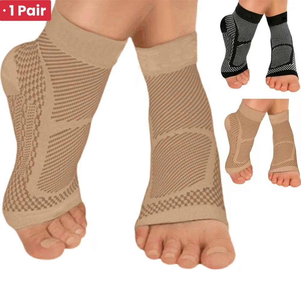 1Pair Foot Sleeve Plantar Fasciitis Compression Socks Achy Swelling Heel Ankle Support