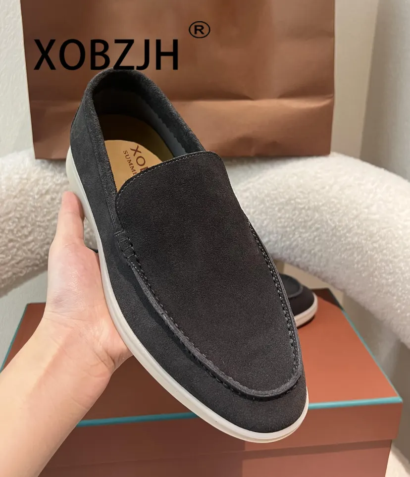 Men Mocasines Summer Walk Charms Slip on Loafers Shoes 2024 Sneakers Suede Leather Men Comfortably Flats High Quality Size 46