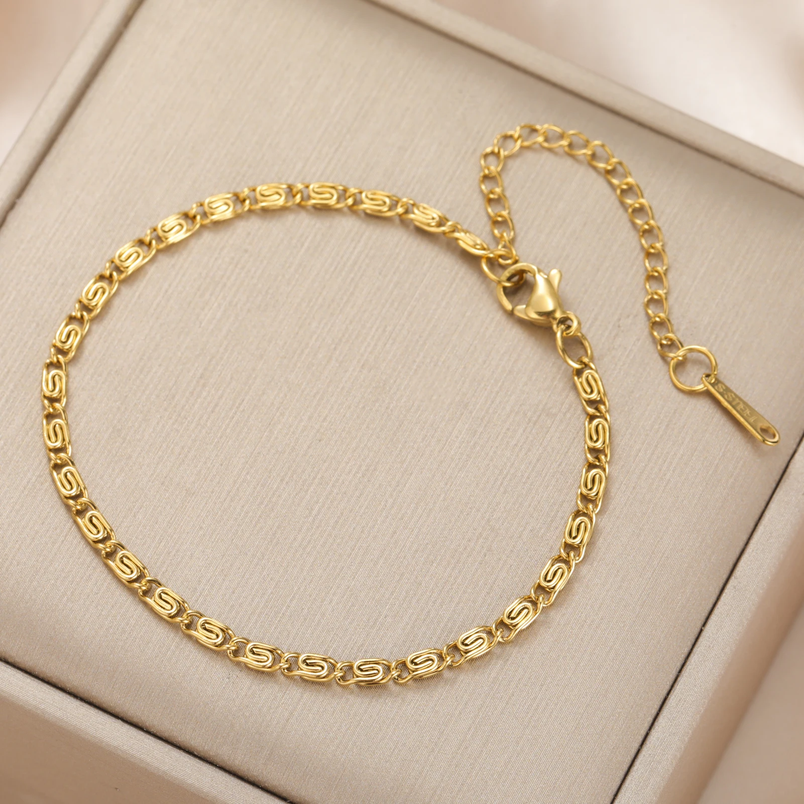 Cazador Stainless Steel Gold Color Paper Clip Chain Bracelet Trendy Women's Bracelets Jewelry Wholesale 2025 New in