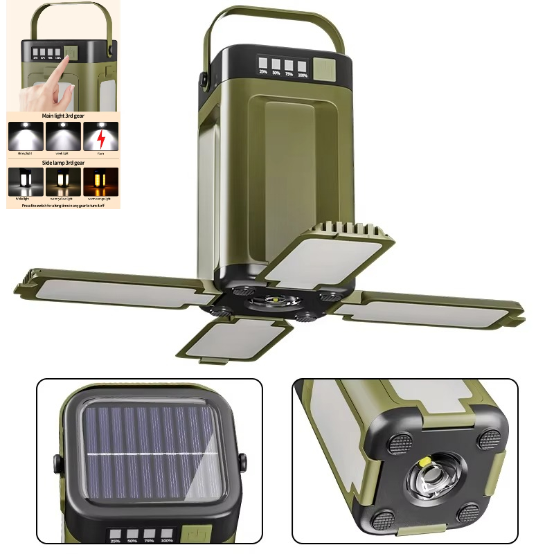 Tent Lamp Rechargeable LED Camping Light Hanging Portable Lantern Stepless Dimming Outdoor Flashlight Decorative Light A