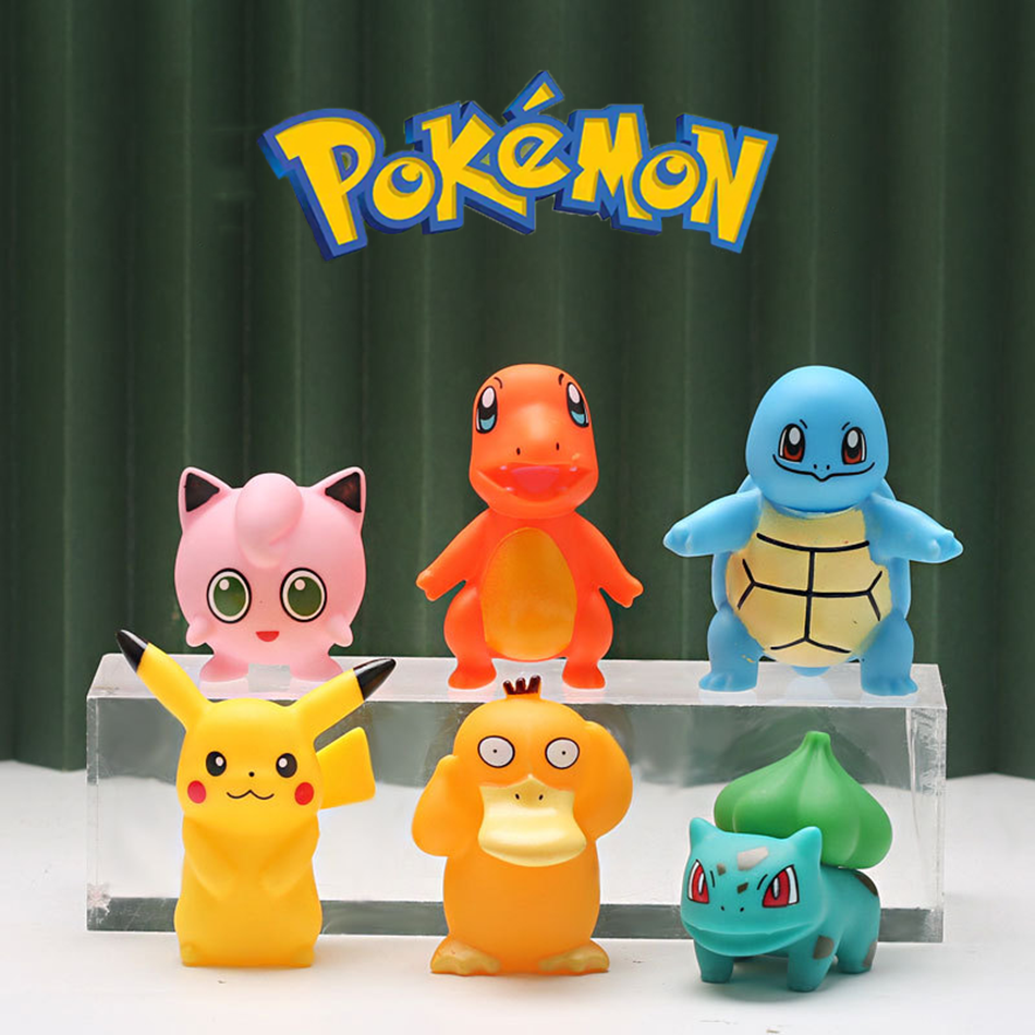 New Pokemon Anime Figures Pikachu Toys Model Charmander Psyduck Squirtle Jigglypuff Bulbasaur Kawaii Collect Dolls