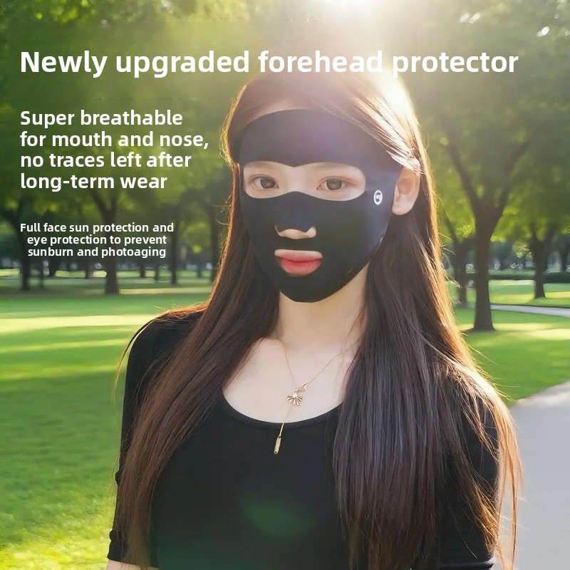 Summer Full Face Sunscreen Mask for Women, Breathable and UV Resistant Outdoor Running Mask