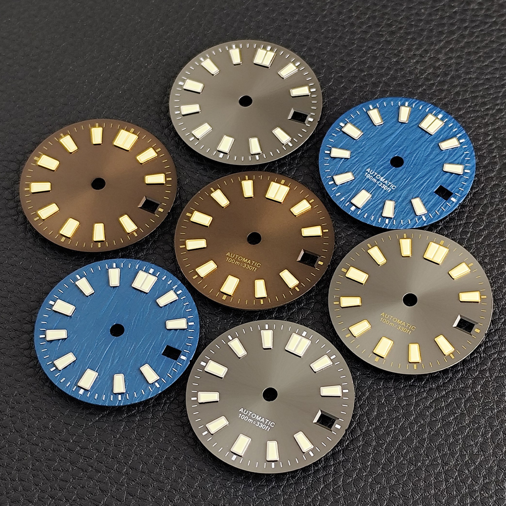 28.5mm Green Luminous Watch Dial NH35 Hands Fits NH35 NH36 Movement Accessories Mechanical Watch Part NH35 Dial Watches Man