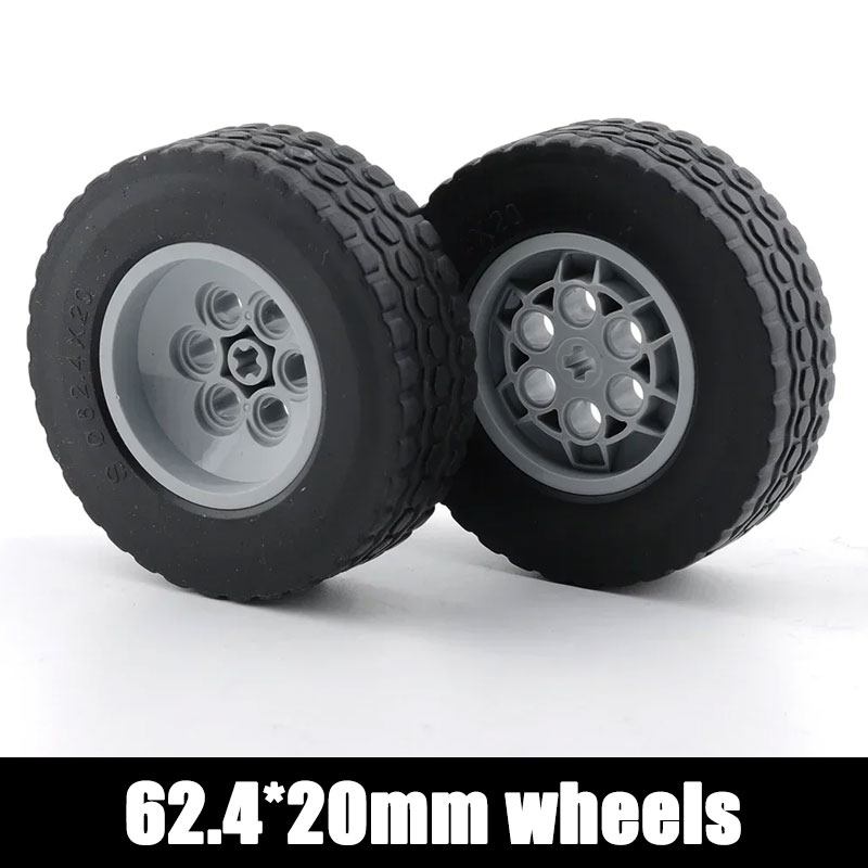 32019 86652 Technical Car Wheels 62.4x20mm Tires and Hubs MOC Building Blocks Bricks Parts Educational Toys for Kids