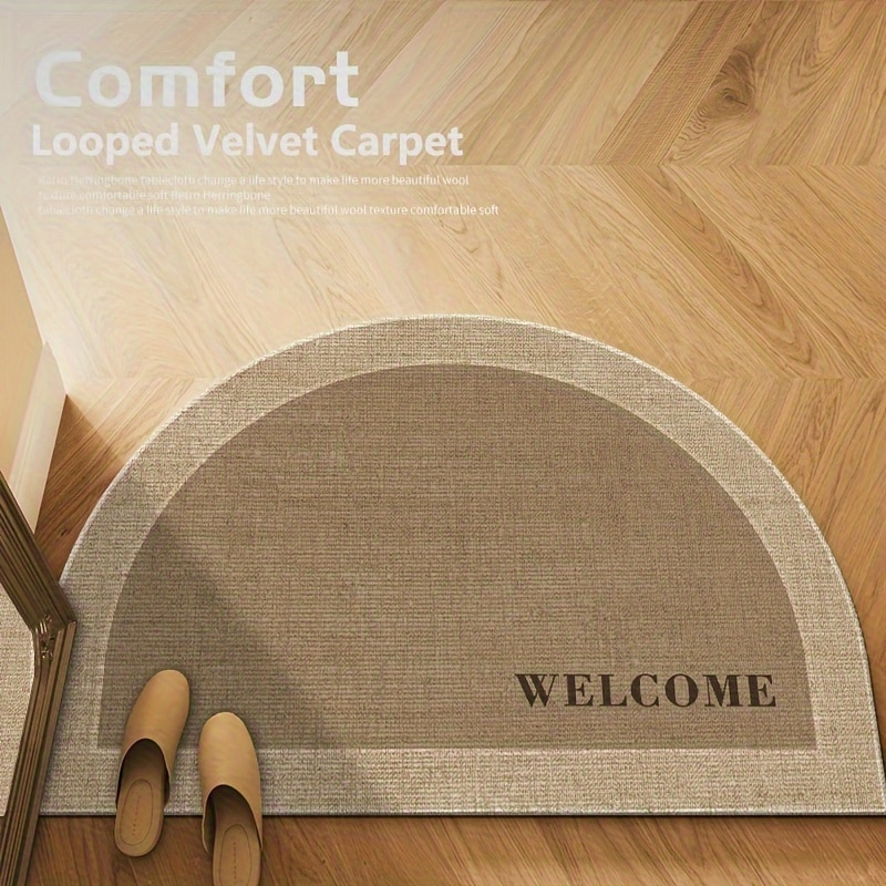 Simple entrance crystal velvet carpet porch non-slip entrance mat shoe mat bathroom absorbent mat